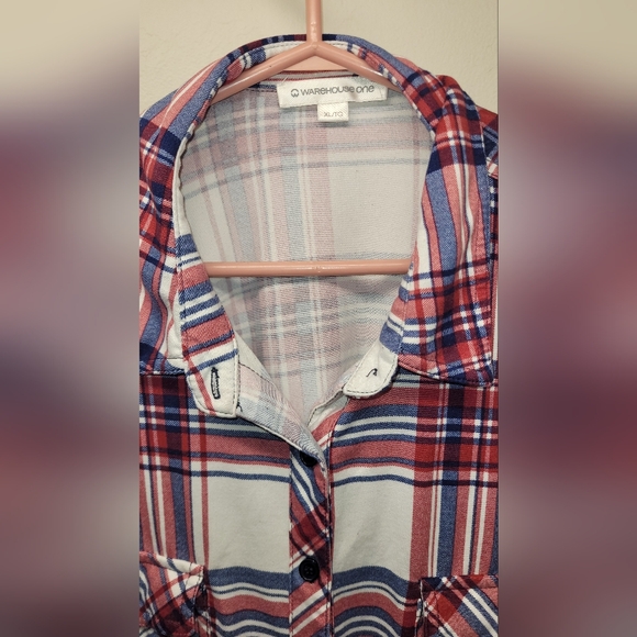 Womens warehouse one plaid ultra soft button up shirt - collared - Picture 2 of 6